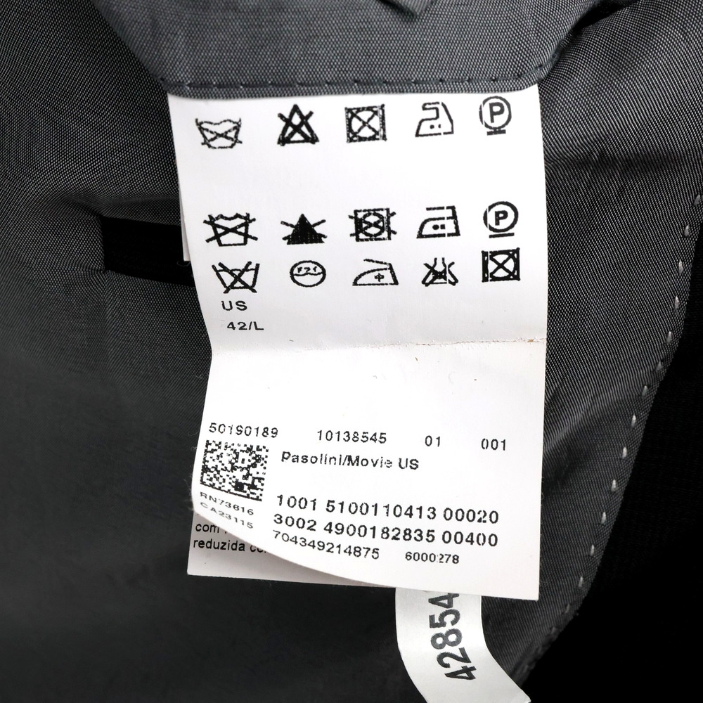 Hugo Boss Sport Coat Mens 42L Black Gray Wool Micro Plaid Jacket Preppy Career - Picture 4 of 16